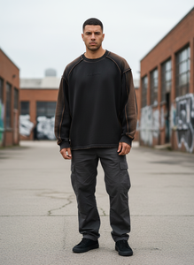 เสื้อยืดแขนสั้นสไตล์เรโทรวินเทจสำหรับผู้ชายและผู้หญิง-ผ้าฝ้าย 100% ปักลายโลโก้ด้านหน้า ทรงโอเวอร์ไซส์ เป็นมิตรกับสิ่งแวดล้อม BLACKTHORN - Product Image 5