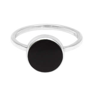 Round Cut Black Onyx Cocktail <b>Statement</b> <b>Ring</b> Made of 925 Sterling <b>Silver</b> Handmade Bohemian Jewelry Available At Reasonable Price - Product Image 1