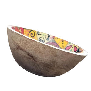 Bol en bois de manguier élégant avec plat en bois de qualité alimentaire de style assiette antique pour la salade Présentoir de service de fruits de grande qualité à bas prix - Product Image 4