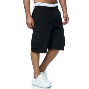 Shorts de sport cargo OEM pour hommes, style urbain, 5 pouces, confortables, avec taille élastique, couleur unie, pour l'entraînement et la course à pied, pour garçons - Product Image 6