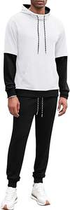Ensemble de survêtement pour homme 2 pièces, sweat-shirt à capuche et pantalon de jogging contrastés, style décontracté - Product Image 2