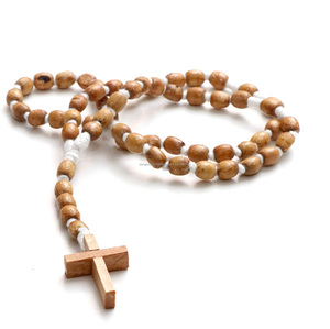 สร้อยคอไม้จริงสำหรับทุกเพศลูกปัดอธิษฐานสำหรับคริสเตียนหัตถกรรมอินเดียนักบุญเบเนดิกต์คาทอลิกขัดเงา - Product Image 5