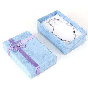 Luxury Ribbon Paper Jewelry <b>Box</b> Custom Logo <b>Gift</b> <b>Box</b> For Ring Necklace <b>Earring</b> Pendant Packaging - Product Image 3