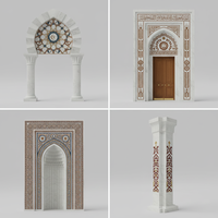 HAYAT GROUP Arche Mihrab architecturale en marbre massif pour hall et entrée, artisanat islamique