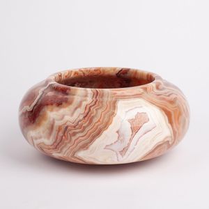 Elegante Tazón para Servir de Piedra de Alabastro, Hecho a Mano, de Mármol Blanco Natural, Centro de Mesa para Cocina o Comedor - Product Image 1