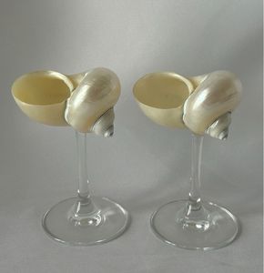 Copas de lujo con conchas marinas de Vietnam, hechas a mano con conchas naturales para vino, cócteles, bodas en la playa y regalos. - Product Image 2