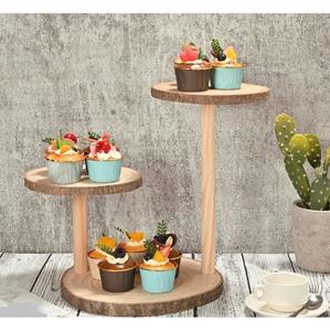Home Hotel Use Multi Functional Wooden Luxury Design Fruit Cake Serving Stand Enamel Finishing Decorative Cake Server Stand - Product Image 3