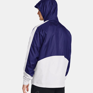 Blouson bomber coupe-vent pour homme, color-block gris et noir, fermeture éclair sur le devant, style sportif, idéal pour l'automne - Product Image 4