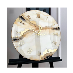 New Round Resin <b>Digital</b> Wall <b>Clock</b> with Quartz Movement Modern Design Needle Display Unique Color and Two-piece Combination - Product Image 5