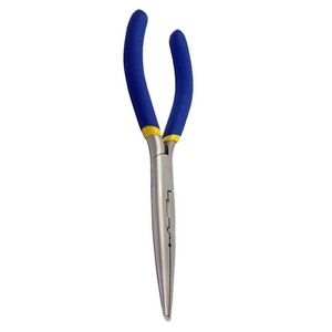 Pince à bec long droit en acier inoxydable avec poignée confortable en PVC, pour décapage de crochets et sertissage manuel - Product Image 2