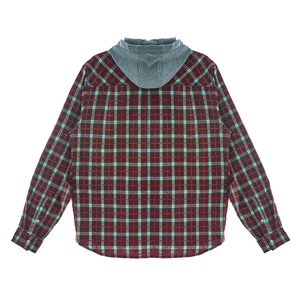 Camisa a Cuadros de Manga Larga 100% Algodón, Camisa de Franela con Capucha de Primera Calidad para Uso Casual, Ropa Clásica de Calle - Product Image 2