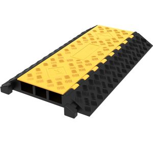 Protection de câble en caoutchouc durable de 2,3 pouces, 3 canaux, capacité de 6600 lb, rampe de protection pour câbles de voie d'accès - Product Image 1