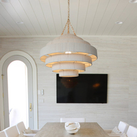 Luminaire principal de salon style Wabi-sabi, suspension vintage en corde de coton tressée pour salle à manger, lustre domestique au-dessus de la table à manger