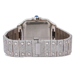 Montre Moissanite bicolore de forme carrée Buss down Trending Diamond Watch Gift Diamond Tester pass VVS quality moissanite watch - Product Image 4