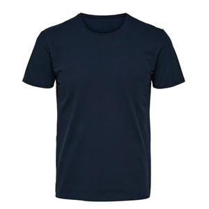 เสื้อยืดคอตตอนสีพื้นเรียบง่าย ดีไซน์เรียบง่าย สไตล์ใหม่สำหรับผู้ชาย แขนสั้น เสื้อยืดเปล่า - Product Image 1