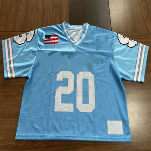 เสื้อฟุตบอลตาข่ายสีแดงสำหรับผู้หญิง คอวี แขนสั้น ครอปท็อป พิมพ์หมายเลข 25 ชุดทีมสำหรับผู้ใหญ่ - Product Image 4