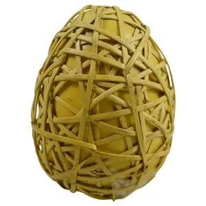 Europe Festive Design Easter Egg Colored Painted Finishing Decor Natural Wood Design Paper Egg Indoor Party And Festive