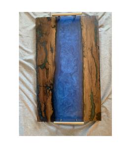 Atractiva Bandeja de Servicio de Madera y Resina al por Mayor, Bandeja de Madera y Resina Personalizada, Bandeja de Servicio para Mesa, la Más Vendida, Nuevo Diseño - Product Image 1