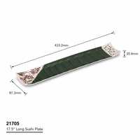 Plato de Sushi Artístico de Melamina Grado A5 de 17.5 Pulgadas con Borde Curvo, Plato para Rollos de Fusion Japonesa para Restaurantes Modernos, OEM