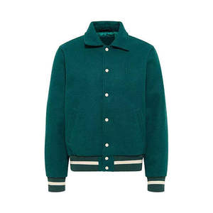 <b>Men's</b> Varsity <b>Jacket</b> Burgundy <b>White</b> Sleeve Embroidered G Letter Turn-down Collar Regular Fit Autumn Wear - Product Image 5