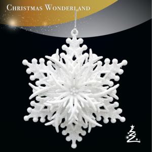 Décoration de Noël et du Nouvel An, paillettes blanches, champagne argenté, paillettes blanches, acrylique transparent plaqué iridescent, ornement flocon de neige 3D - Product Image 2