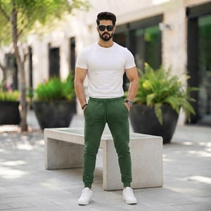Streetwear Flare Stacked <b>Cargo</b> Jogging <b>Pants</b> Men Solid Color Lightweight Dark Wash Elastic Waist - Product Image 6