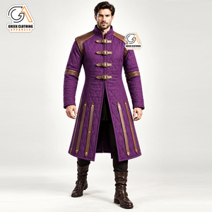 Chaqueta Larga Acolchada Morada Ecológica para Hombre Hema, con Cuello de Cierre de Cremallera, Impermeable, Transpirable, Resistente al Viento, Estilo Vintage - Product Image 1