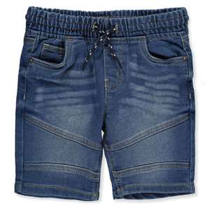 Bermudas de Mezclilla para Hombre, Cintura Alta, Elásticas, de Algodón, Estilo Casual, Acabado Lavado, con Bolsillos - Product Image 1