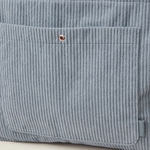 Bolso Tote de Pana para Mujer, Azul Polvoriento, Texturizado, de Algodón Acanalado, Bolso de Hombro, Fabricante - Product Image 6