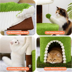 <b>Cat</b> <b>Tree</b> with Sisal <b>Scratching</b> Post, Cozy Condo, Soft Top Perch and Interactive Toy Mouse, Cute Forest Design <b>Cat</b> Furniture - Product Image 3