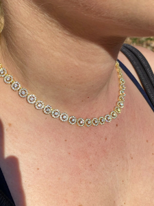 Collar de Oro con Moissanita, Cadena de Eslabones Redondos Tipo Tenis, Joyería Elegante y Brillante, Regalo para Mujer - Product Image 2