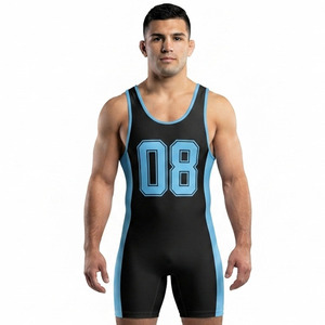 Combinaison de lutte respirante pour hommes, personnalisable par sublimation, coupe compressive - Product Image 1