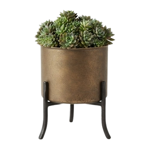 Fournisseur Grossiste de Jardinières Décoratives Dorées de Taille Moyenne, Jardinières Modernes Personnalisées pour l'Intérieur et l'Extérieur - Product Image 1