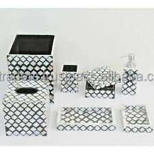 New Design Wholesale Luxury Mother of <b>Pearl</b> Five-piece <b>Bath</b> Set with Customized Options for Home Decor and Bathroom Accessories - Product Image 4