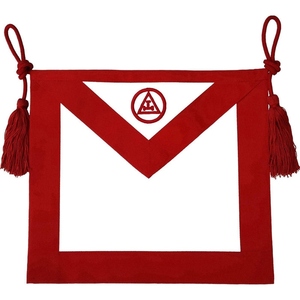 Delantal de Capítulo Masónico de Alto Sacerdote del Arco Real, de Seda Blanca y Satén, con Terciopelo Rojo, Regalia Ceremonial Masónica - Product Image 1