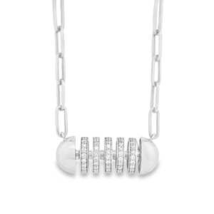 OEM Ready 14K Gold Diamond Spine Bar <b>Necklace</b> Lab Grown Pave <b>Rings</b> Paperclip Chain Capsule Modern Designer Fine Jewelry Bulk - Product Image 3