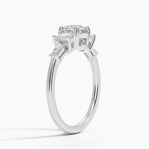 BOJ <b>Ring</b> 3 Round Cut 925 <b>Silver</b> Five Stone Prong Set <b>Solitaire</b> Engagement <b>Ring</b> GRA Certified 2ct D Color VVS1 Moissanite - Product Image 2