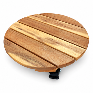 Support de plantes roulant en bois minimaliste vintage avec roues verrouillables et freins, capacité de 150 kg, écologique, durable, pour intérieur/extérieur - Product Image 1