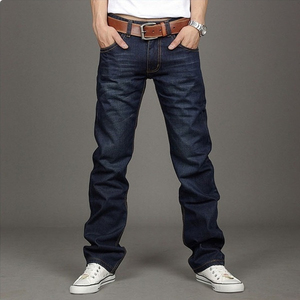Custom Logo Men's High Quality Mid Waist Regular Plus Size Jeans High Street Button Fly Distressed Colored Wash - Product Image 5