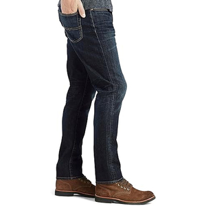 Jeans de Mezclilla para Hombre, Corte Slim Fit, Pierna Recta, Lavado Oscuro, Algodón de Peso Medio, Estilo Casual, para Otoño - Product Image 4