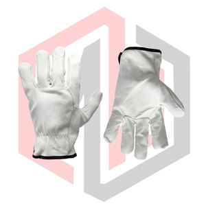 Gants de conduite en cuir croûte de qualité supérieure pour hommes, design classique, sans silicone, sans poudre, résistants aux déchirures, imperméables, gants de sécurité - Product Image 4
