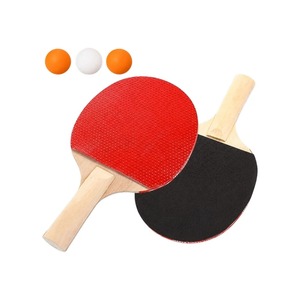 Ensemble de raquettes de tennis de table avec 2 raquettes et 3 balles, manche en bois rouge et noir, durable pour le plaisir en famille - Product Image 6