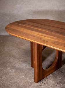 Juego de Mesa de Comedor Ovalada de Madera de Teca Moderna, Mesa de Comedor con Base de Pedestal de Madera Sólida para Hogar, Hotel, Villa, Restaurante de Lujo - Product Image 6