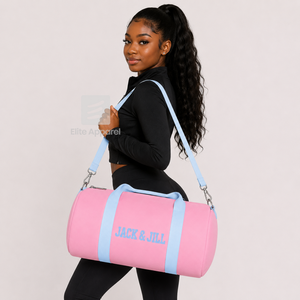 Bolsa de lona personalizada Jack and Jill of America, azul cielo y rosa, con logo bordado, para uso diario, de gran capacidad, de nailon y poliéster. - Product Image 4