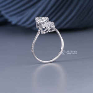 Anillo de Diamante Cultivado en Laboratorio con Corte Corazón y Redondo, Plata de Ley S925, Metal Blanco de Lujo, 28 Piezas, 2.1ct, Claridad EF, Regalo para Mujer - Product Image 6