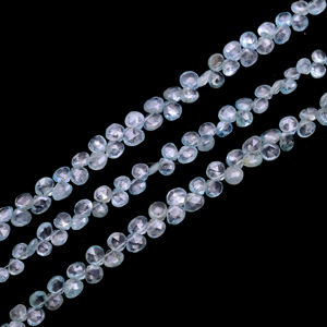 Perles de zircon naturel de qualité supérieure, facettées en forme de cœur, bleu ciel, pour la fabrication de bijoux, bracelet de guérison par les cristaux, collier, troisième œil - Product Image 1