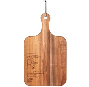 Planche à découper en bois d'acacia massif de grande taille pour la cuisine, avec espace vierge pour logo, idéale pour la vente en gros - Product Image 3