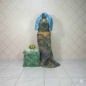 Colección de Ropa Formal para Bodas, Maqbal Dirac de Calidad Superior con Diseño Floral y Trabajo Intrincado con Brillo, Tela de Seda - Product Image 6