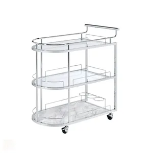 Chariot de service en métal fait main, chariot de bar de luxe, mobilier roulant moderne pour la maison, l'hôtel, le restaurant, les fêtes et les événements – Qualité supérieure - Product Image 4