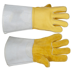 Leather Industrial Welding 16" <b>Long</b> Sleeve Leather Reinforced Welding <b>Gloves</b> Function Anti-Heat Industrial Safety Leather <b>Gloves</b> - Product Image 5